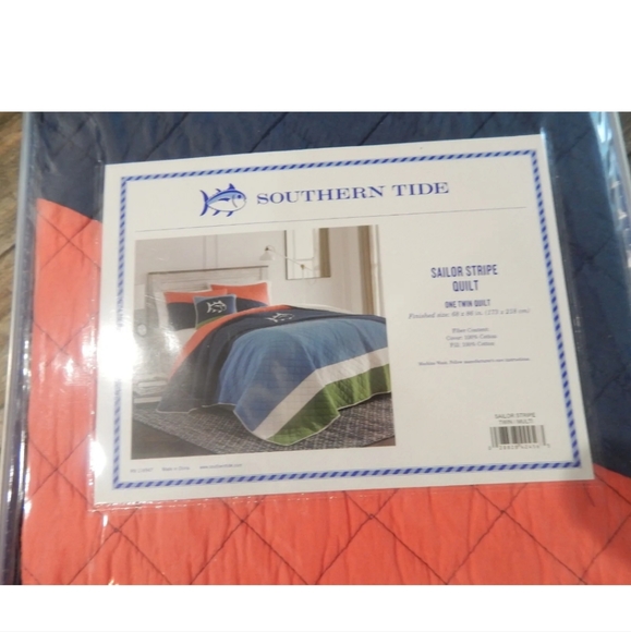 Brand New Southern Tide Sailor Stripe Twin Quilt - Picture 4 of 4